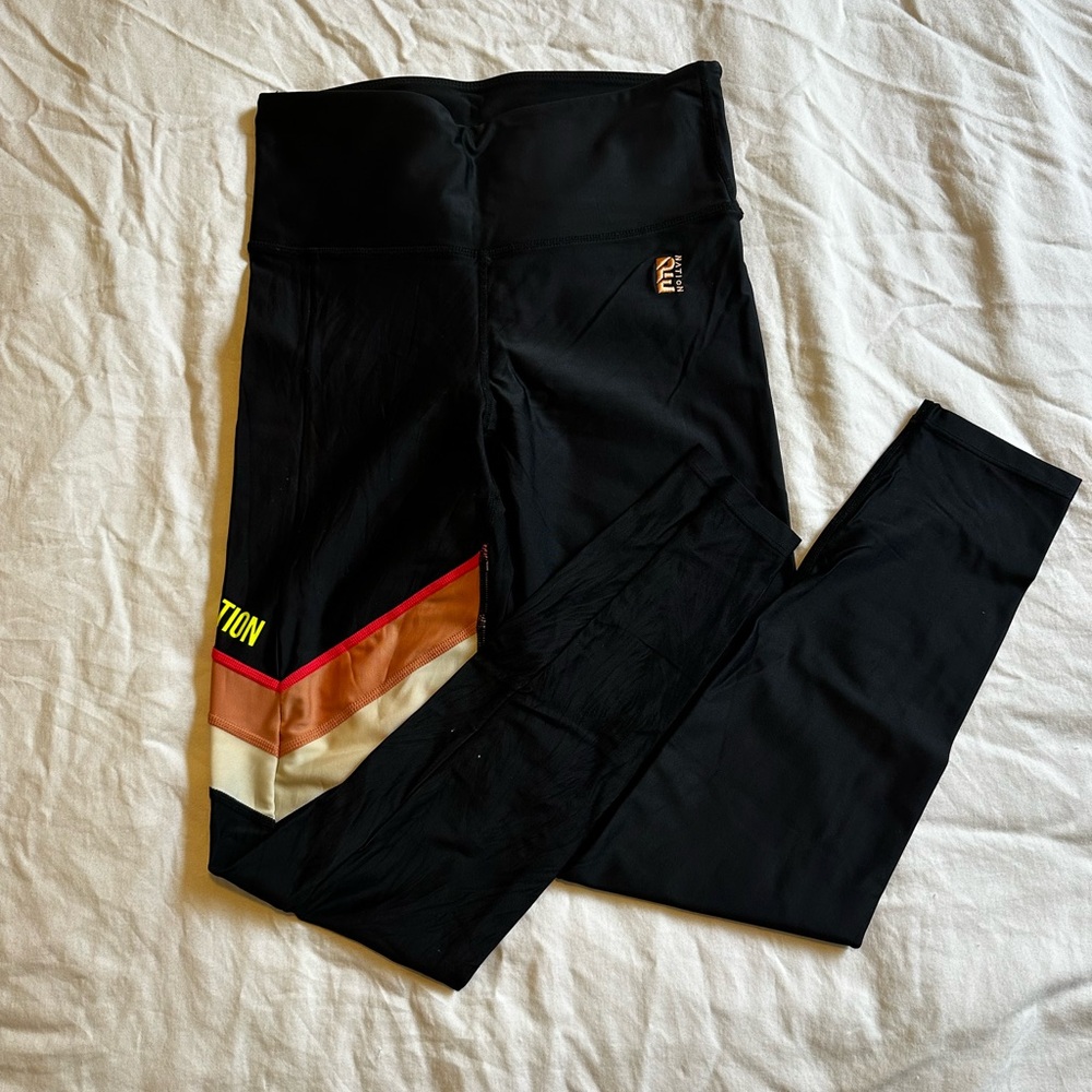 P.E Nation Black and Pink Performance Leggings